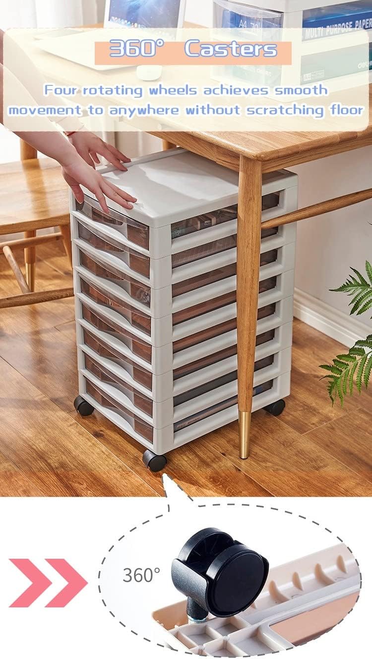 Office Craft Organizers and Storage Cart on Wheels, Plastic Drawers Rolling Storage Cart for Home Bathroom School Classroom Nursery (Color : 7 Drawers)