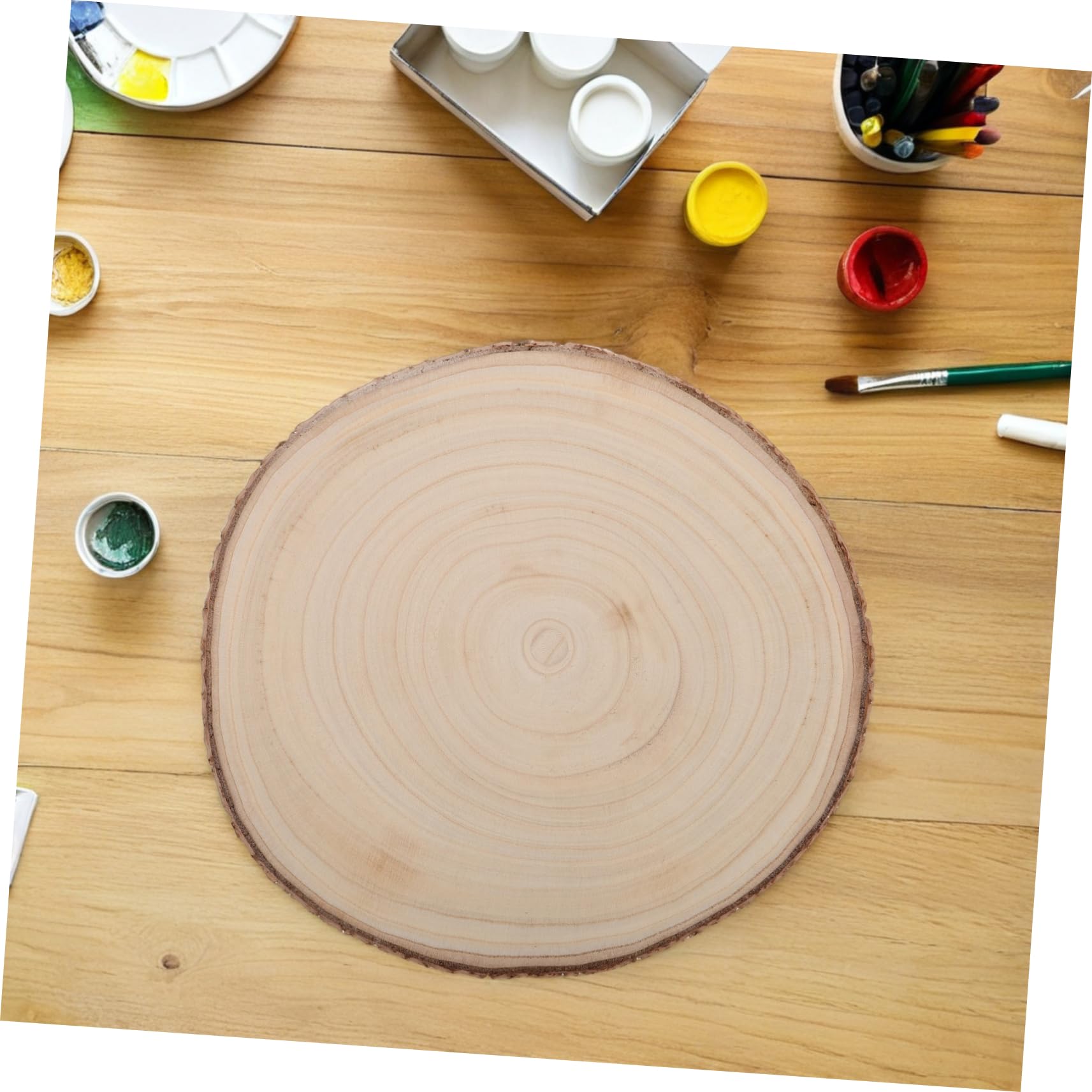 Rodajas de Madera para Manualidades de Bricolaje 2 Piezas Beige