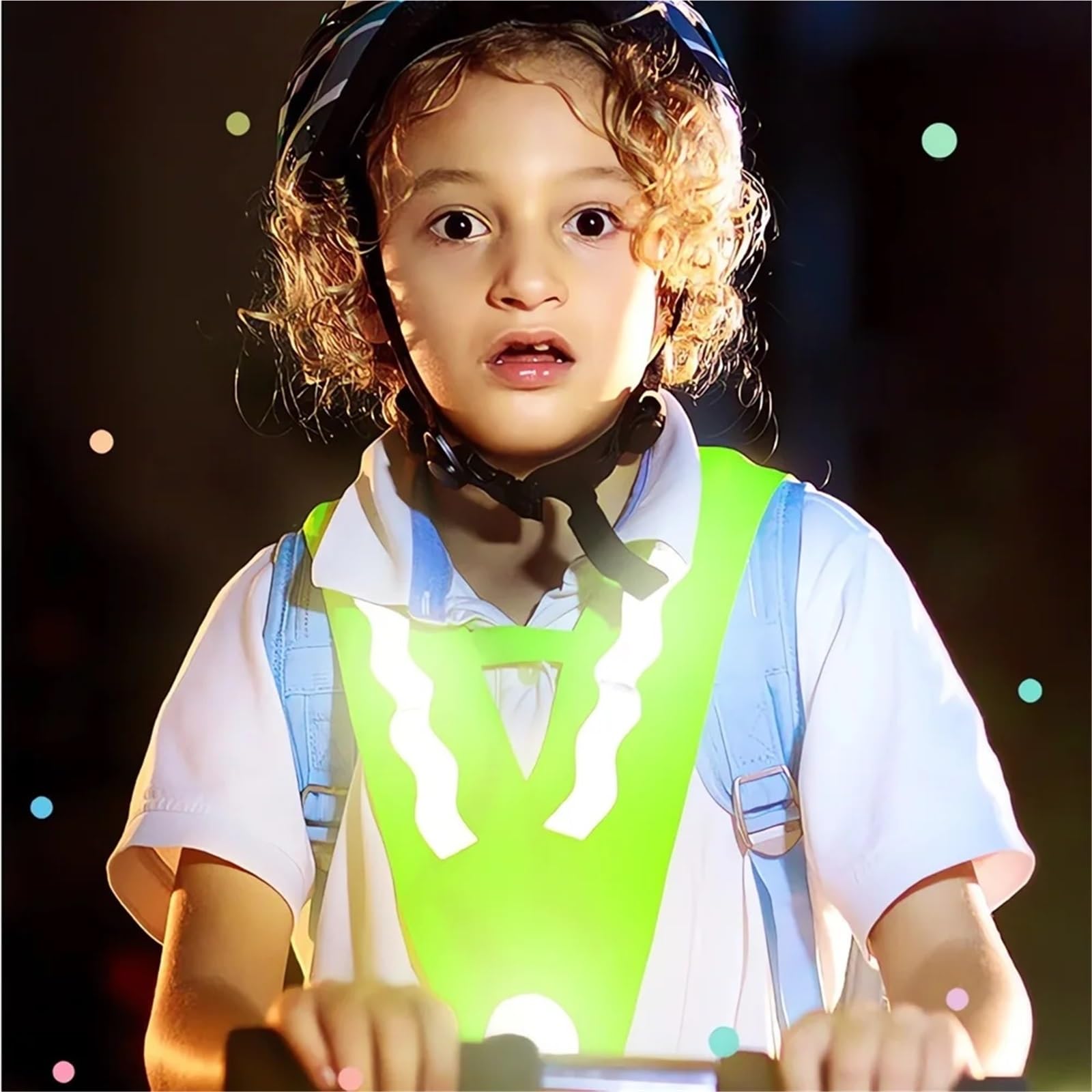 1/2/3/5Pcs Nacht Sichtbar Kinder Reflektierende Schutz Sicherheit Weste Schulter Weste Hochglanz Tragen-beständig for Kinder Im Freien(5Pcs)