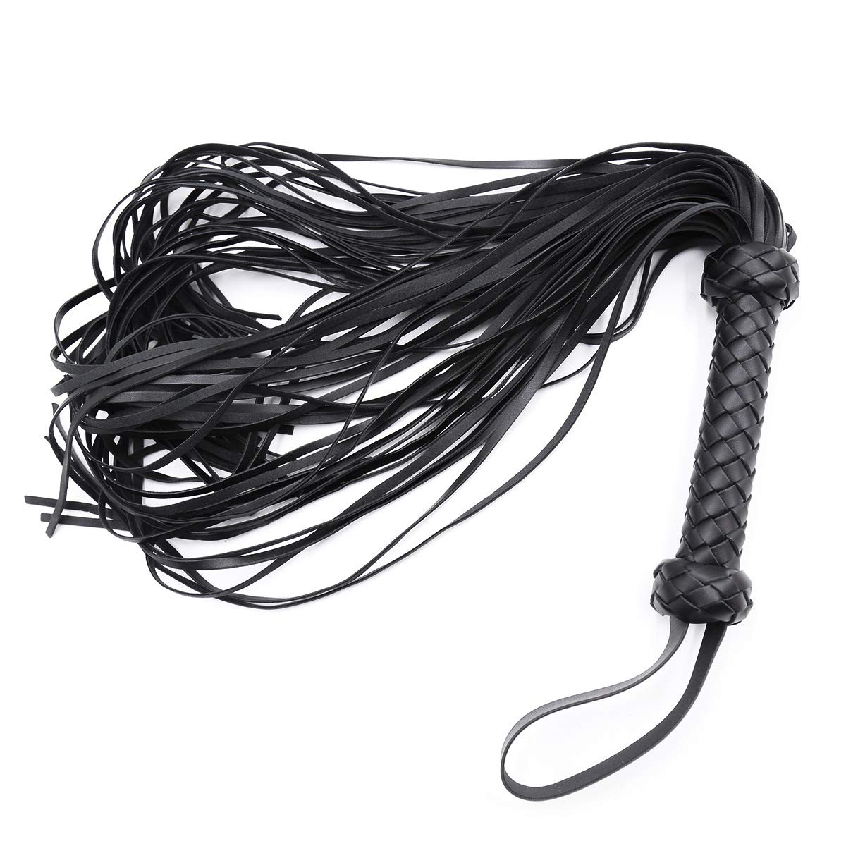 HUNTVE Noir Flogger Fouet d'Équitation Plaisir pour Couple，Cuir Bracelets 3pcs