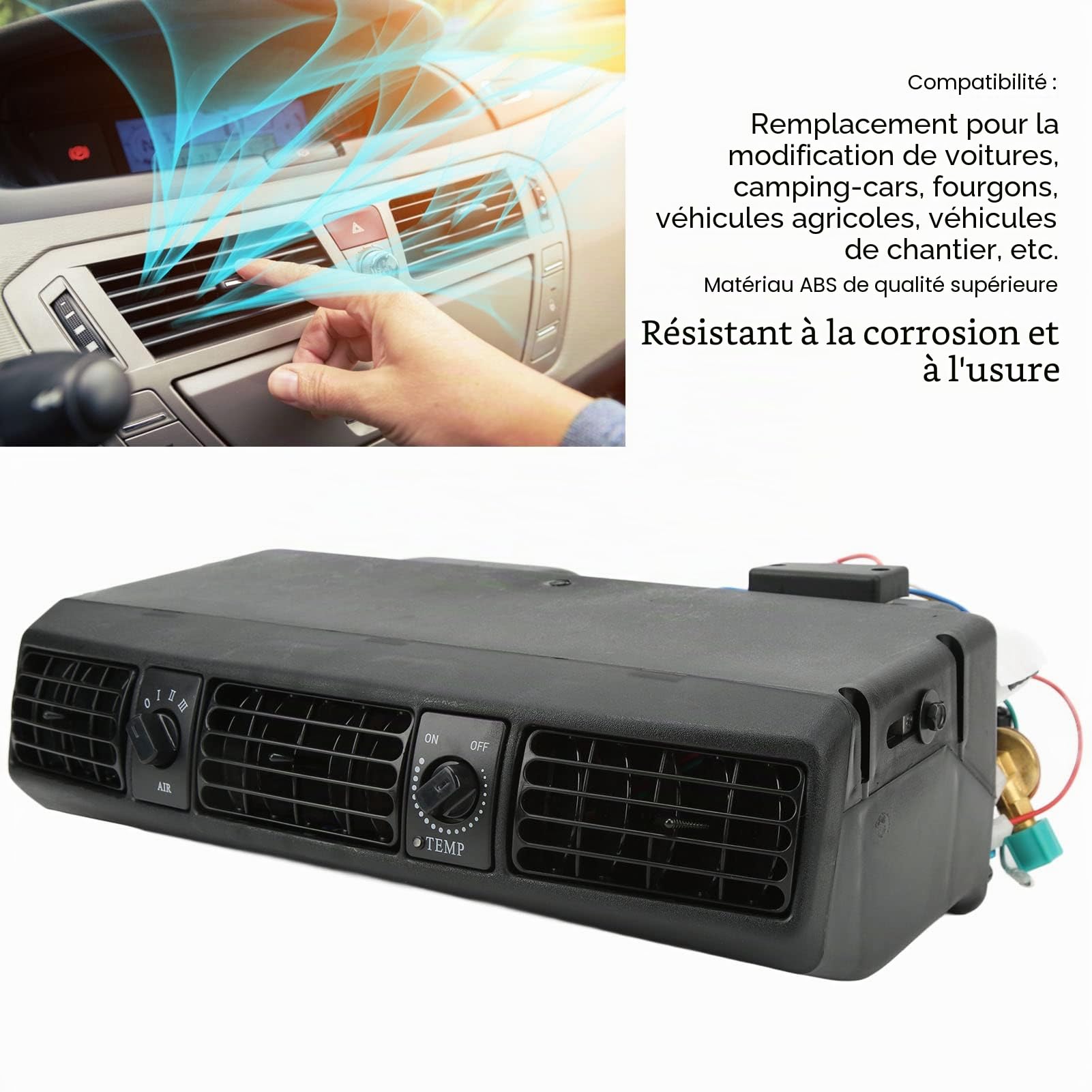 Climatiseur Universel Underdash 360CFM Ensemble de Climatisation pour RV Van (24V)