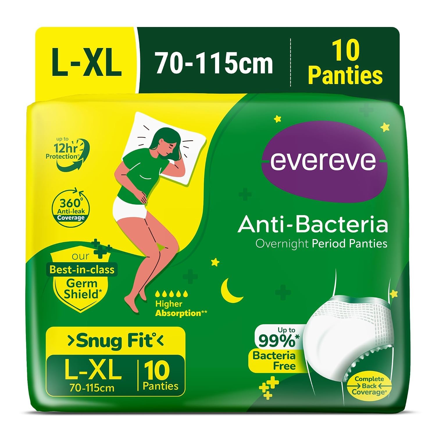 Overnight Period Panties L-XL, 10 Count | 12Hr Protection, 360° Anti-leak Coverage, Snug Fit, Higher Absorption, Complete Back Coverage-image-25