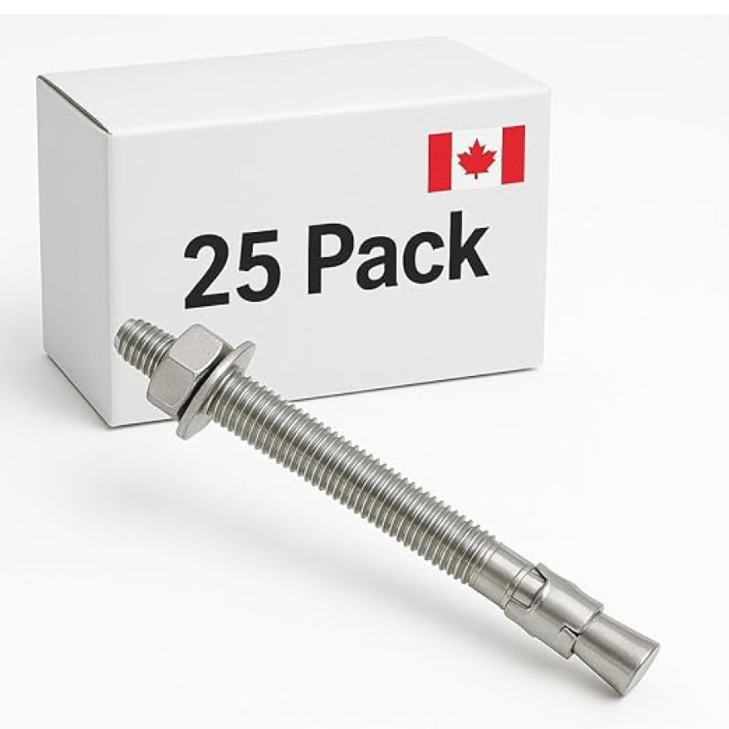 Stainless Steel 1/2"x 5.5" inch, 25 Pack Wedge Anchors sold price at auction in Canada
