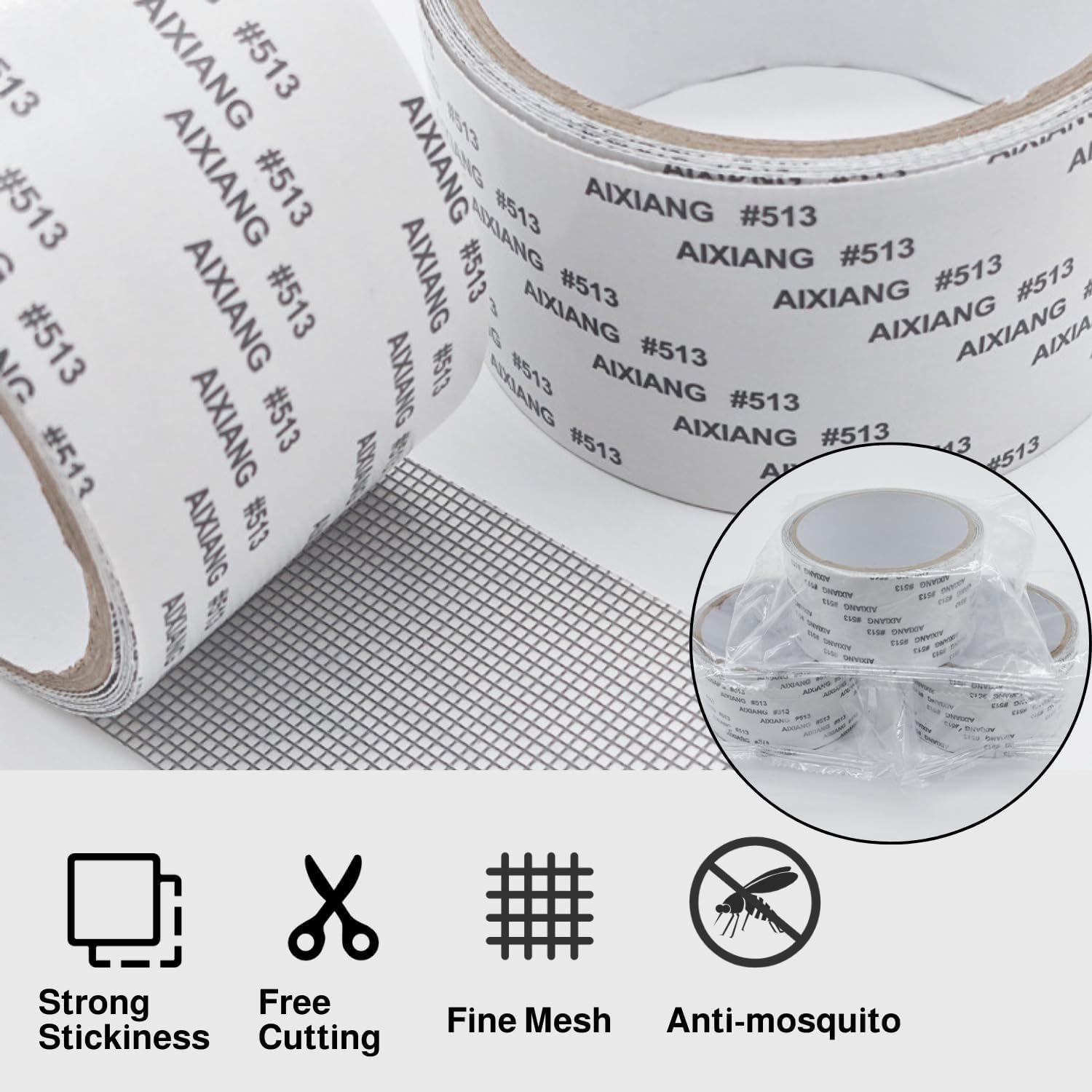 Nastro Ripara Zanzariere Grigio - Adesivo Forte 5cm X 2m, Impermeabile E Traspirante - Foto 6