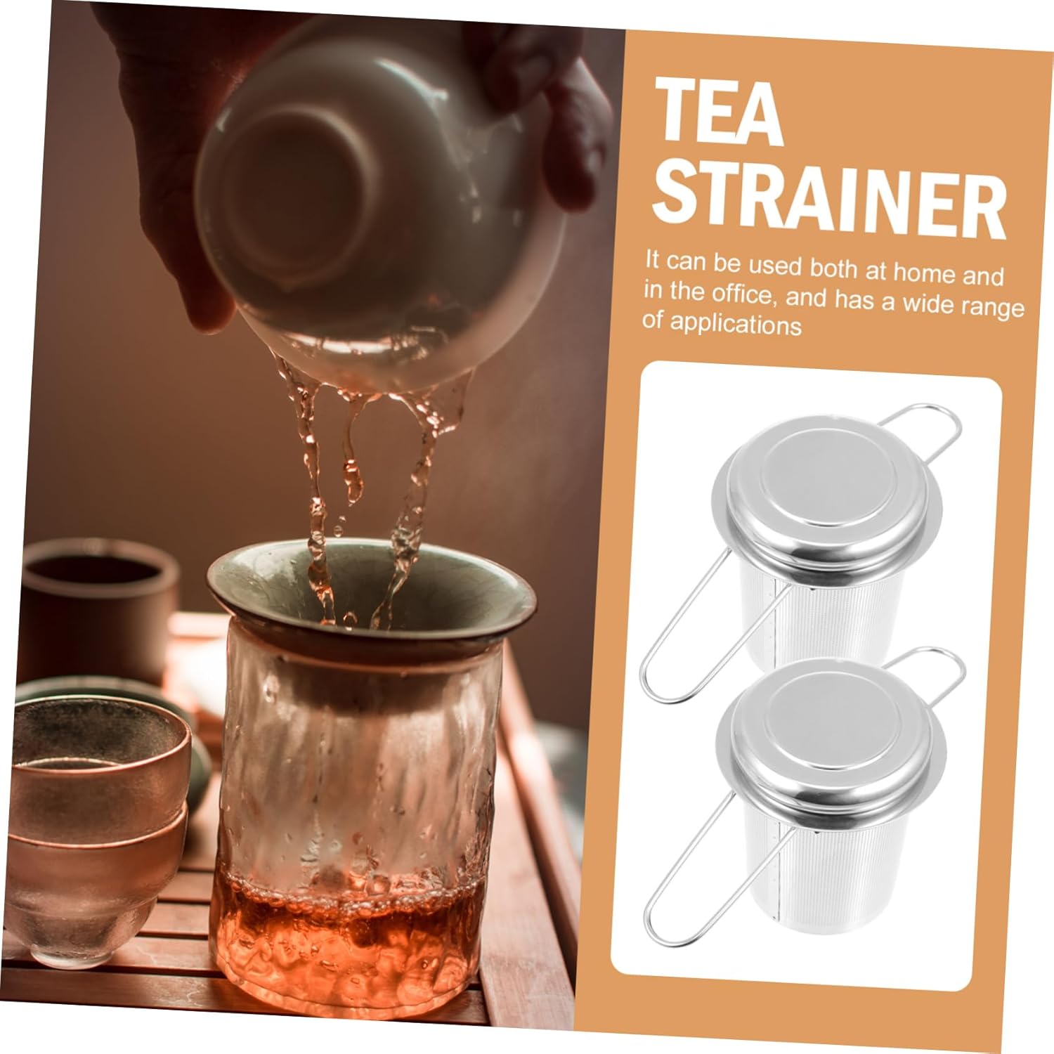 Cabilock 6 Sets Tea Infuser with Strainer Mesh Stainless Steel Tea Filters Reusable for