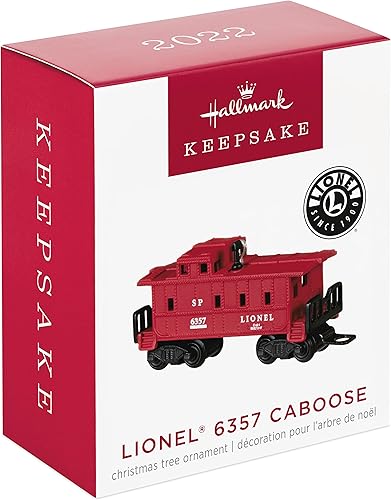 Miniatura 3 de Hallmark Keepsake Adorno de Navidad 2022, Lionel 6357 Caboose, adorno de tren de metal