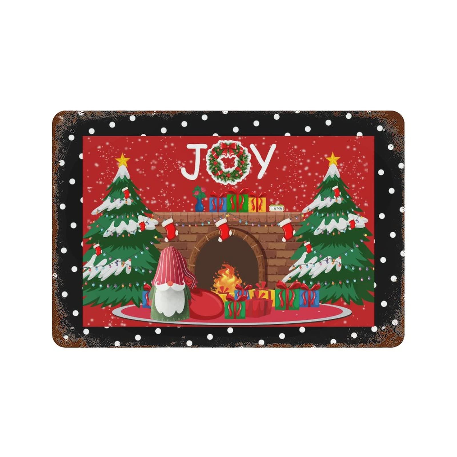 Plaque en métal Gnome Joy cadeau idéal de Noël pour amateurs de déco intérieure