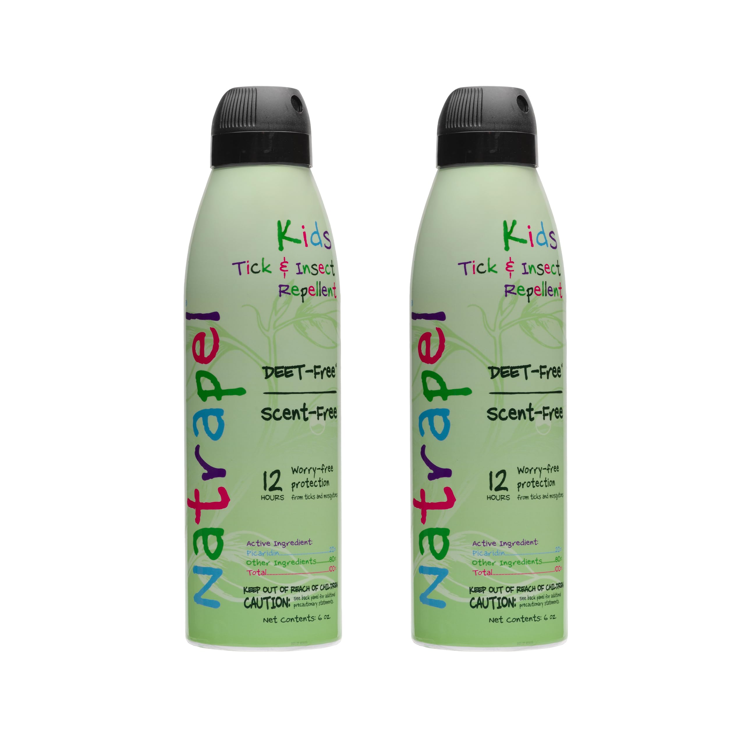 Natrapel Kids Tick & Insect Repellent, DEET-Free, Scent Free, 6 oz (2 Pack) | Odorless, DEET-Free Picaridin Formula Is Safe for Kids 3 Months & Up &
