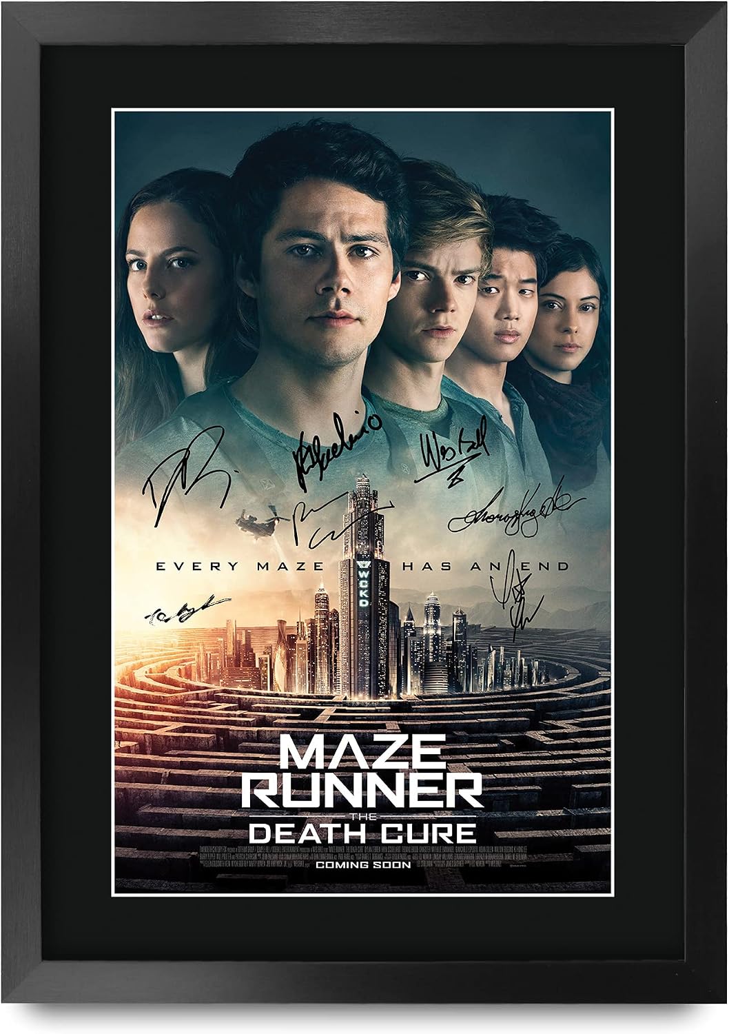 HWC Trading Maze Runner Collection 16 x 12 inch Gifts Printed Poster Set Signed Autograph Picture for Movie Memorabilia Fans - 16" x 12" Framed