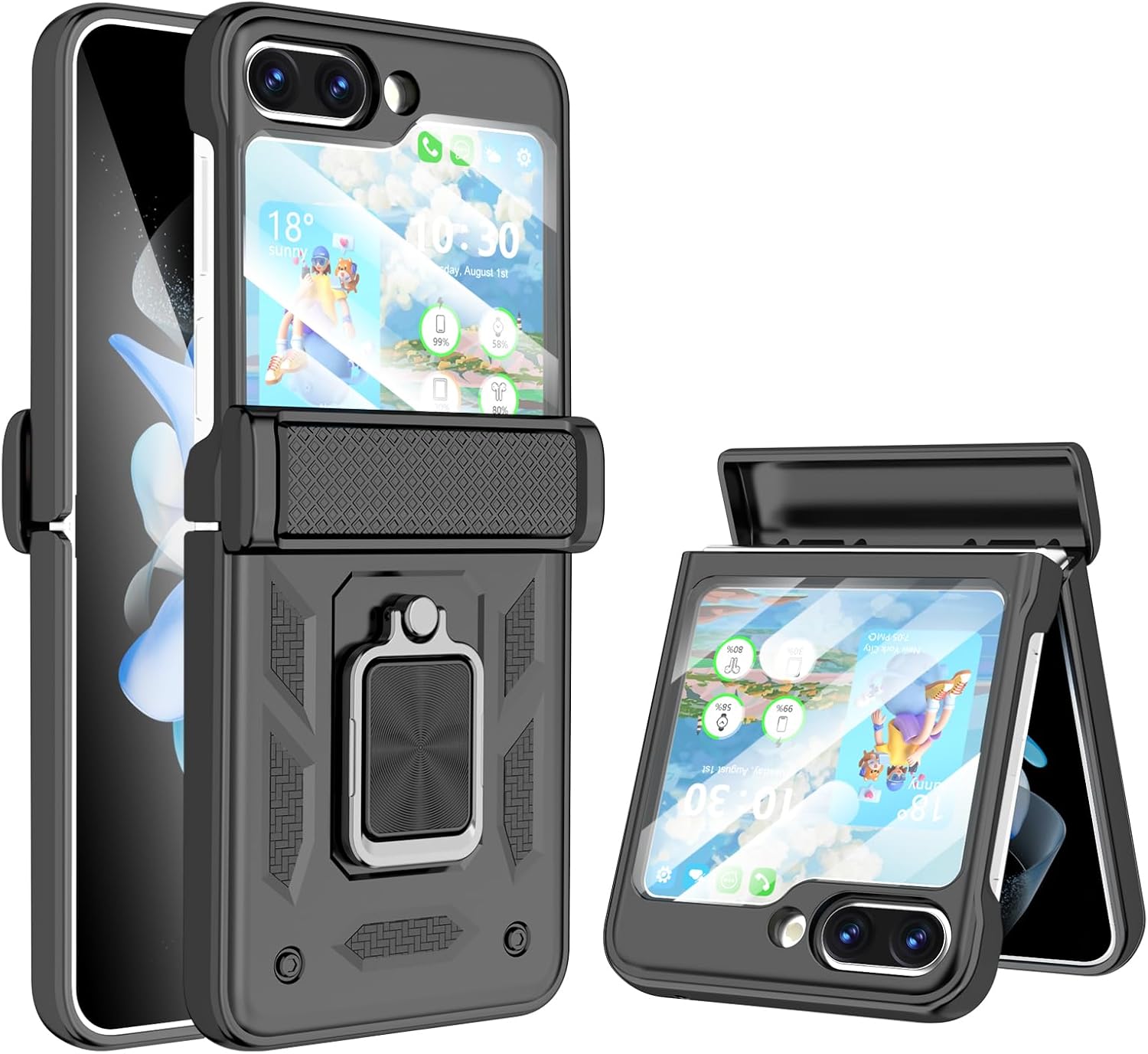 Galaxy Z Flip 5 Case with Hinge Protection Back Screen Protector Shockproof Z Flip 5