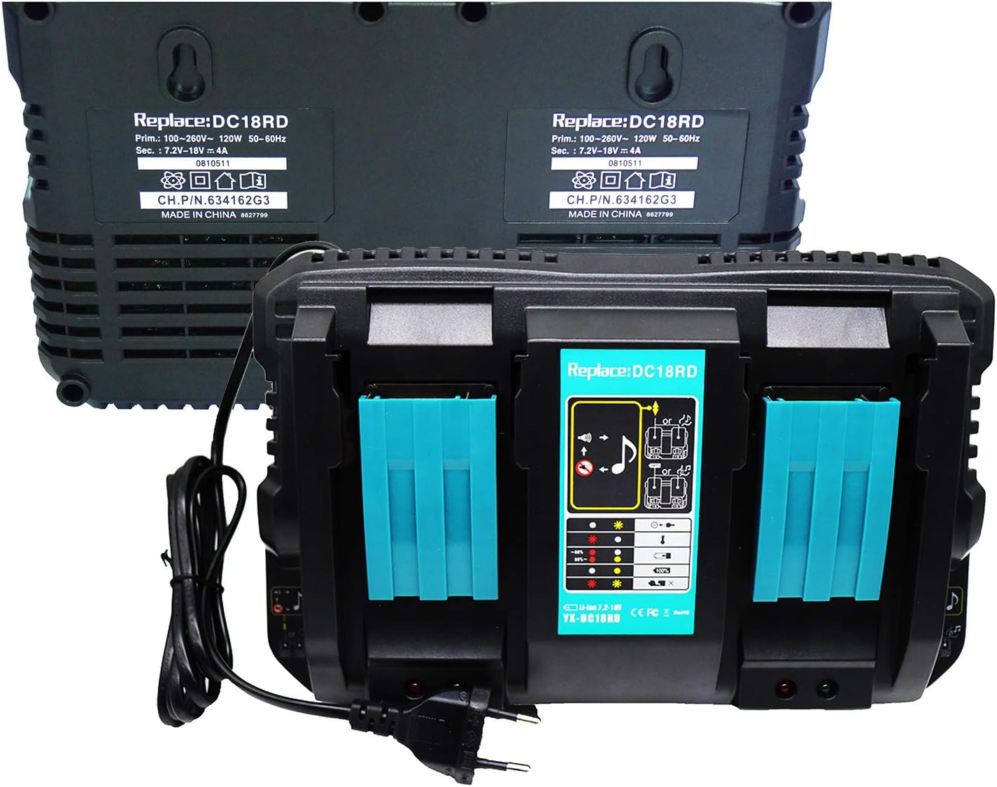 18 Volt Charger DC18RD Compatible with Makita DC18RC DC18RF DC18SF Suitable for BL1860 BL1850B BL1840 BL1830 BL1815 Battery - Image 4