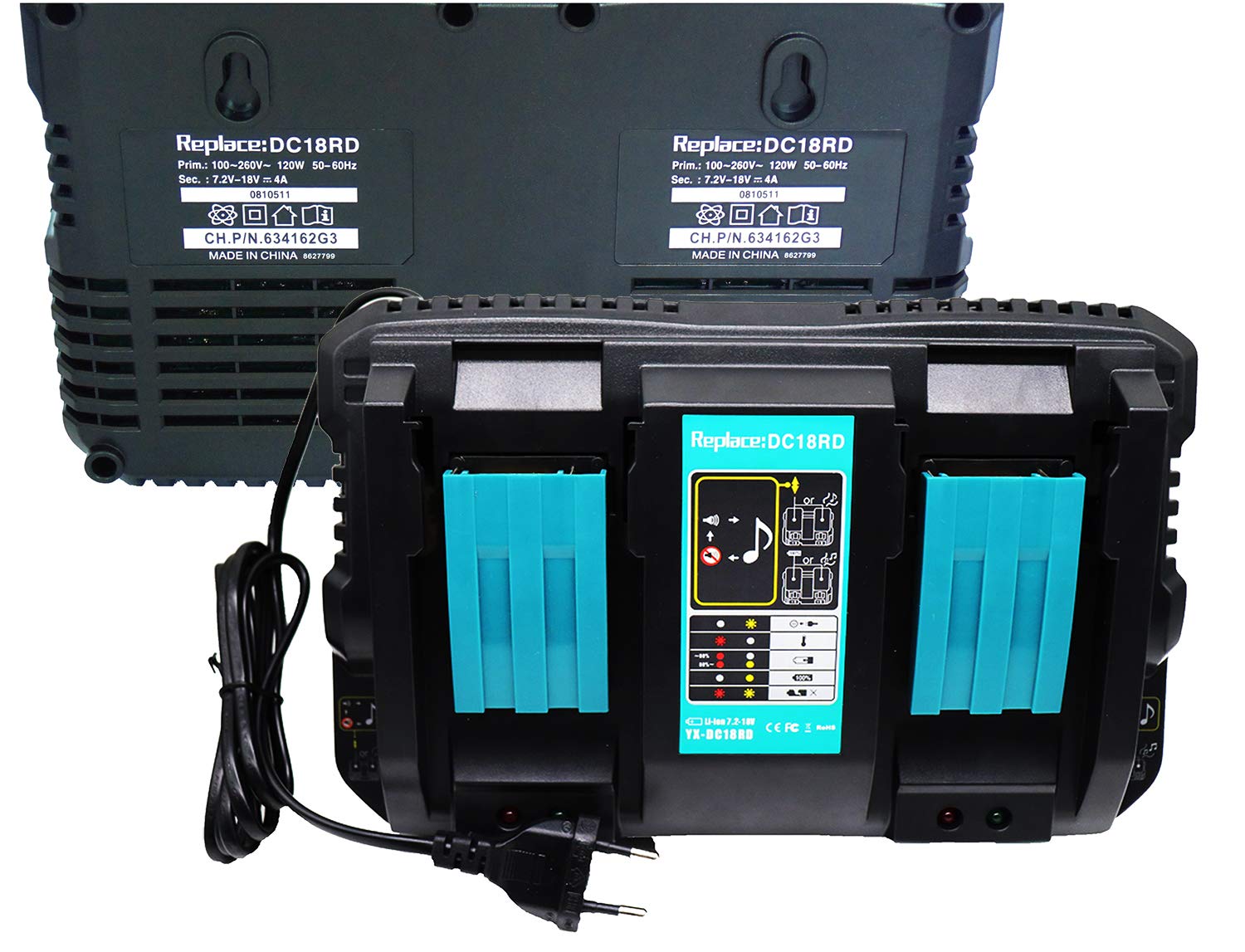 DC18RD - DC18RD - Chargeur rapide 2 batteries Makstar Li-Ion 14,4 à 18 V