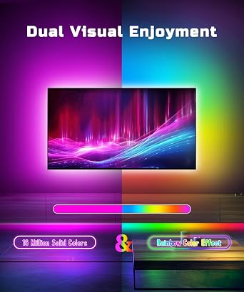 5m Led Strip Light for 45-75 Inch TV RGB Backlight Music Sync Color Changing,Bluetooth Function Light Strip,TV Backlight with App & Remote Control, Led Lights for Bedroom,Room,Home Decor [Energy Class F]