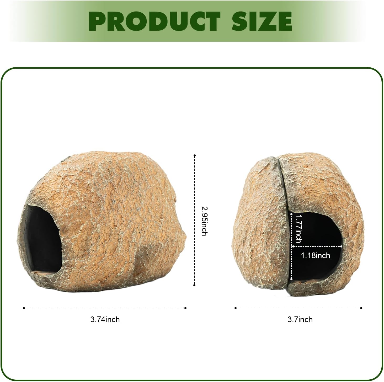 Magnetic Aquarium Cave, Cichlid Caves for Aquarium, Shrimp Hides for Aquarium, Resin Betta Fish Tank Decor, Fish Tank Hideout Decoration for Turtles Amphibians (Brown)