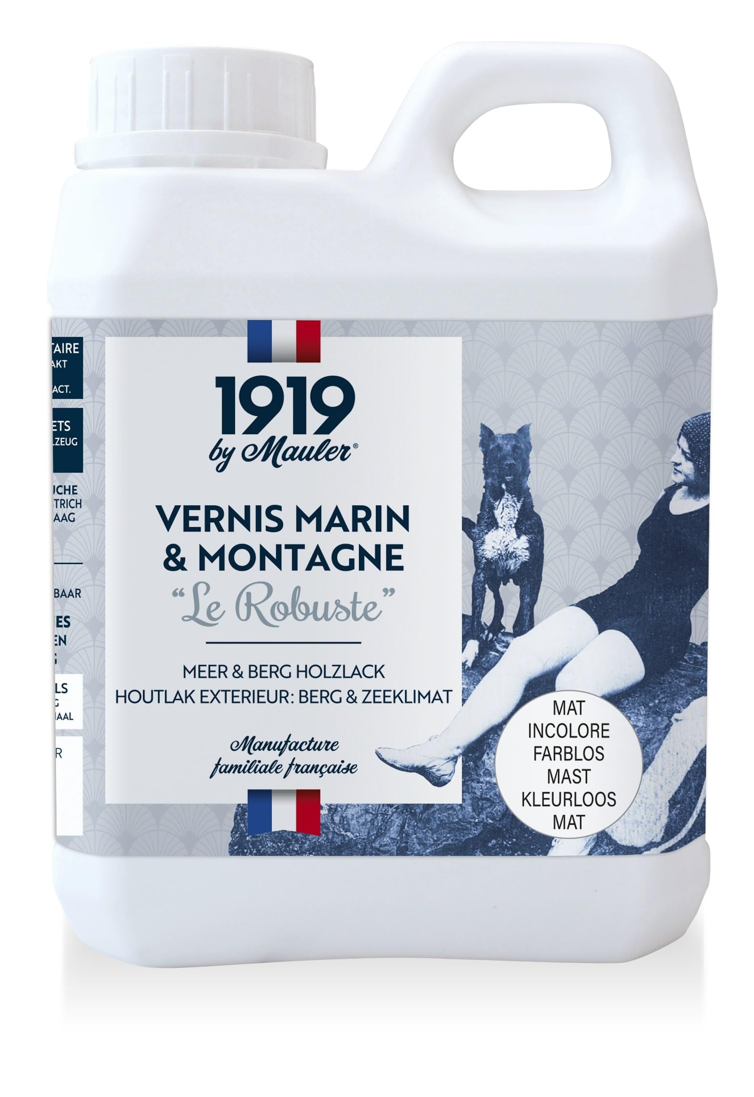 Mauler Vernis Marin & Montagne Le Robuste Satiné Incolore 1L Bois Extérieur Résistance extrême intempéries UV