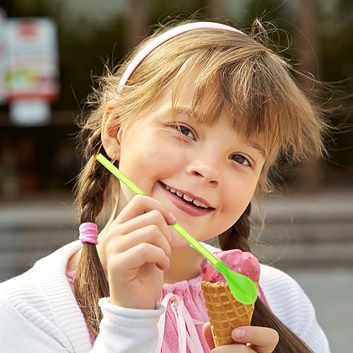 Miniatura 5 de 100 popotes de plástico duro con forma de cono de nieve de 9.3 pulgadas, popotes desmontables reutilizables, largos, para beber conos de nieve,