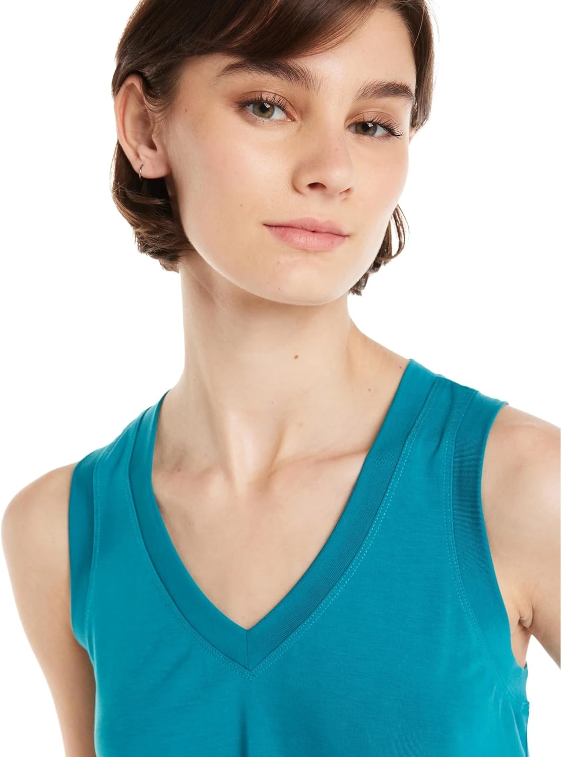 Time and Tru Women's Twist Front Sleeveless Top Size L Teal - Image 3
