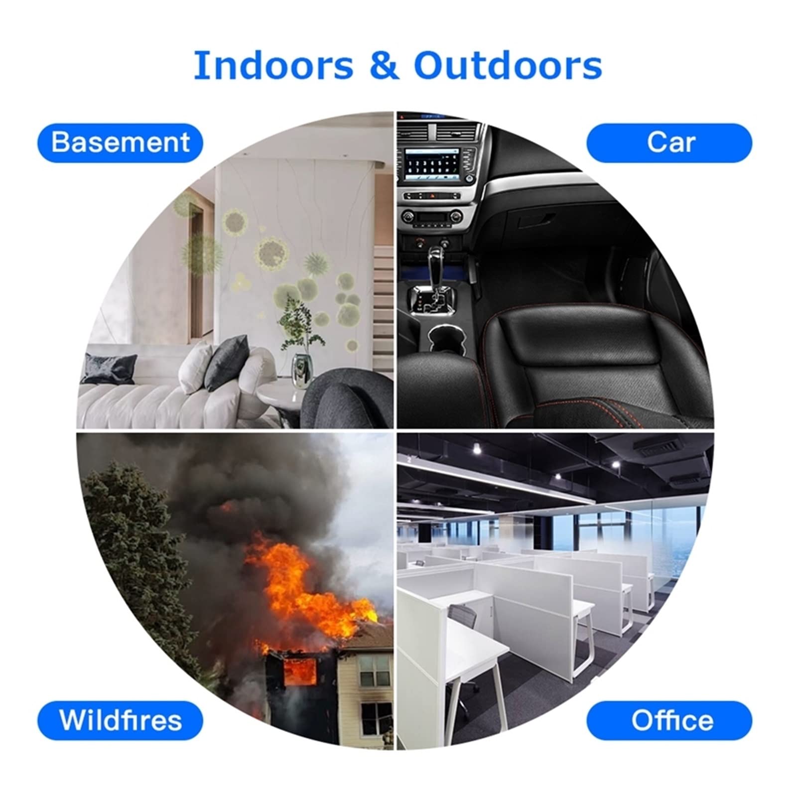 Rilevatore Gas, Monitor della qualità dell'Aria 9 in 1 Indoor Outdoor PM2.5, PM1.0, PM10, HCHO, rilevatore Tester Sensore di Temperatura e umidità per Lavoro, Casa