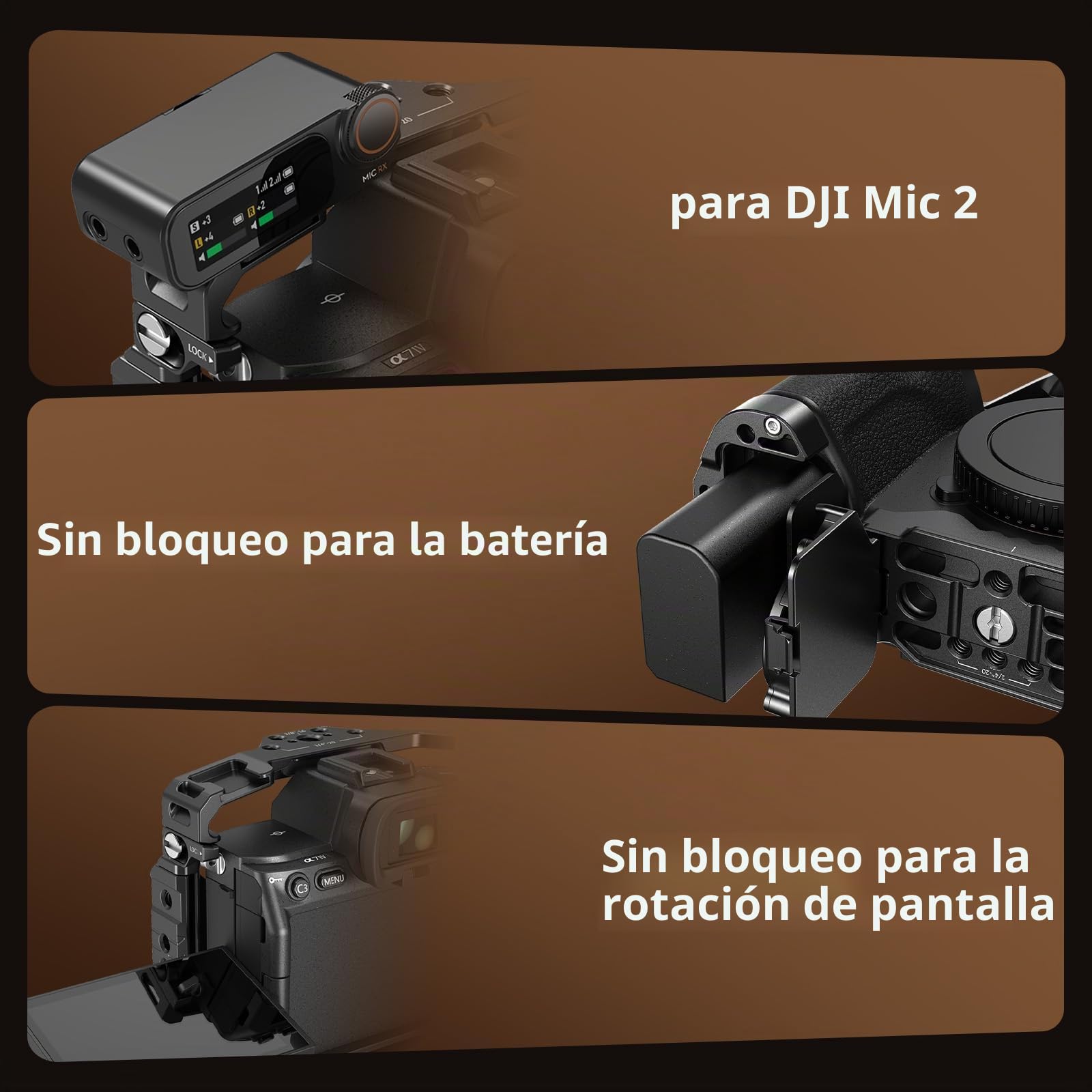 SMALLRIG Cámara Jaula para Sony A7IV/A7R IV/A7R V/A7S III/A1 con Ranura para AirTag, para Alpha 7R V/7 IV/7S III/1/7R IV - 5583