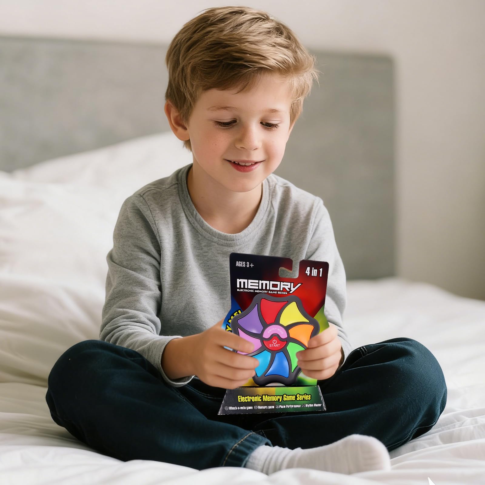 Gedächtnistraining Kinder, Elektronisches Gedächtnisspiel, Reaktionsspiel mit Lichtern und Geräuschen, Knobelspiele,Senso Spiel, Konzentration Spiele Reisespiele für Kinder Jungen Mädchen Geschenk
