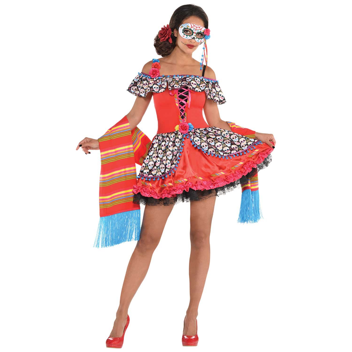 Amscan Women's Multicolor Senora Sugar Skull Costume Large