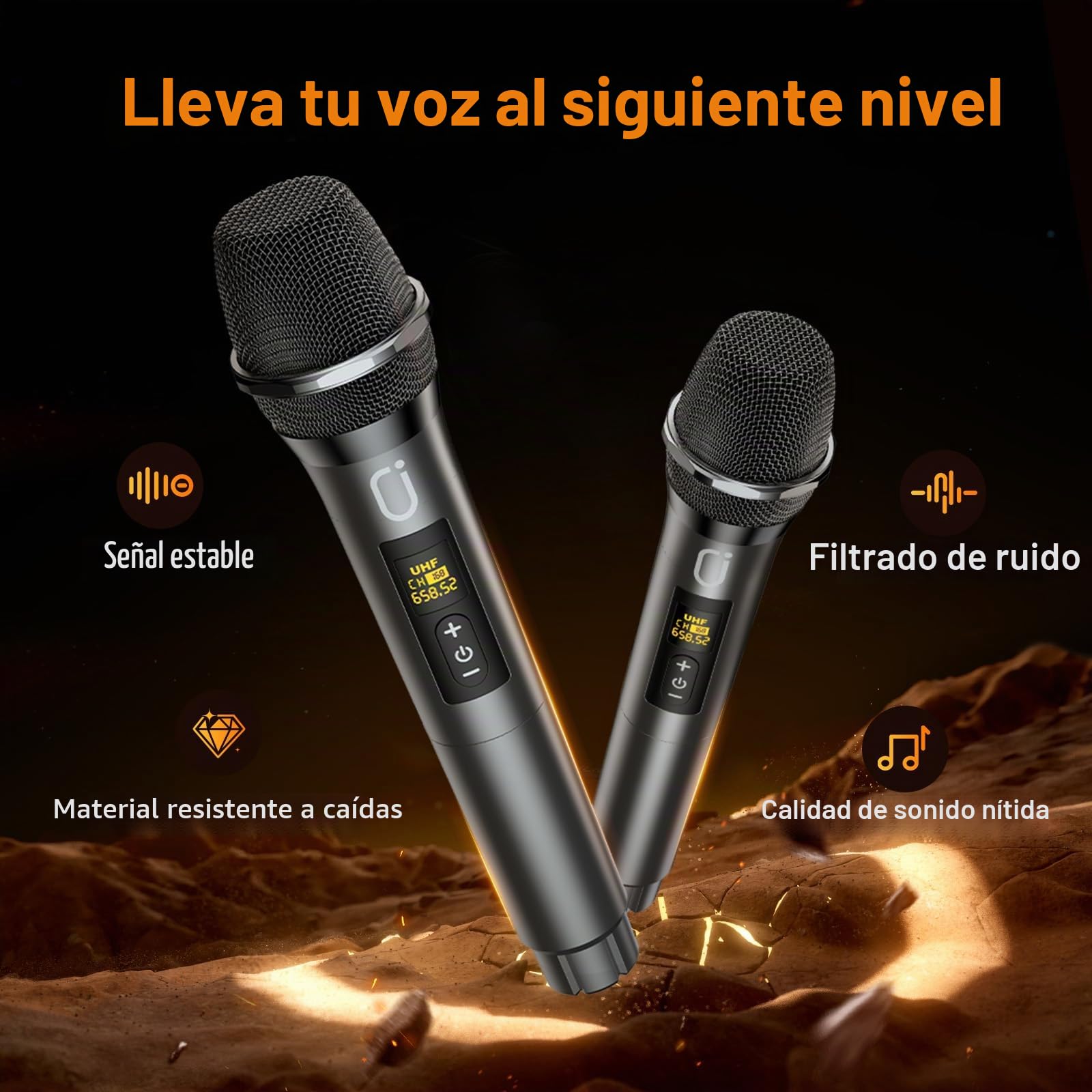 HWWR Altavoz Karaoke con 2 Micrófonos Inalámbricos, Sistema de PA para Adultos y Niños con Luces LED, Karaoke Soporte USB/TF/AUX/TWS/Rec para Fiestas al Aire Libre e Interiores