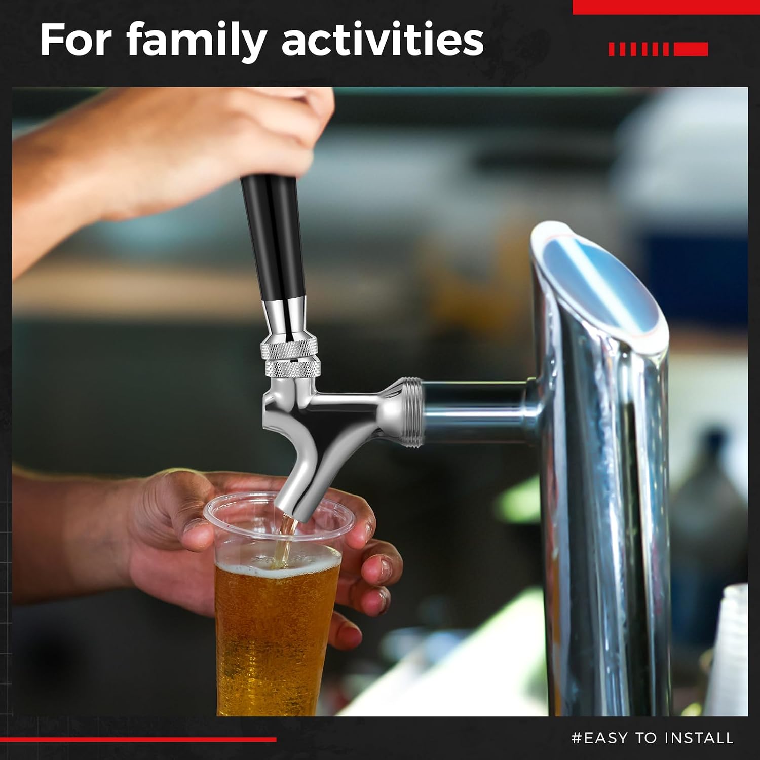 Sliner 2 Pcs Stout Beer Faucet, Stainless Steel Draft Keg Tap with 304 Stainless Handle, Dispensing Tap for Beer Shanks and Towers