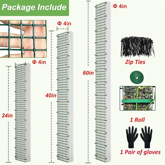 60/40/24 Metal Moss Pole, D Shape Sphagnum Moss Pole, Moss Poles for Climbing Plants, Monstera, Indoor Climbing Plants (1 Each of 60 40 24)