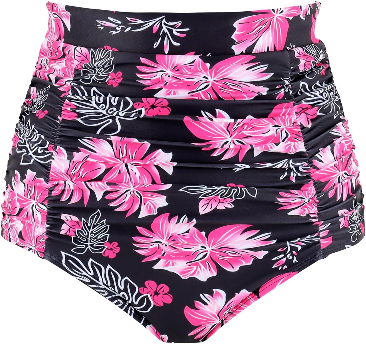 RELLECIGA Women's High Waisted Hipster Bikini Swimsuit Bottom Ruched Swim Bottom