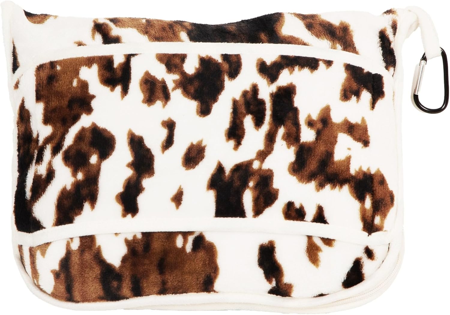 CARSTENS, INC. Wrangler Travel Blanket, Premium Compact 2-in-1 Airplane Blanket/Pillow, Tri-Color Cowhide - Image 5