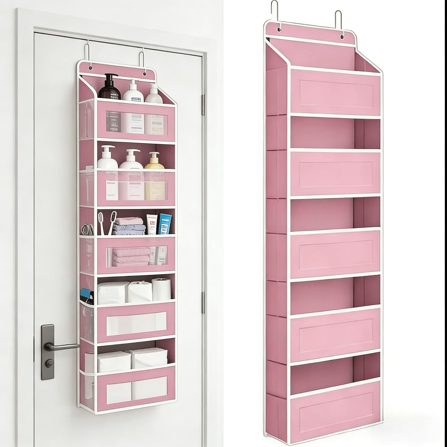 Over the Door Organizer, 5-Tier Hanging Storage with 10 Pockets, 44 Lb Capacity, Space-Saving, Multi-Purpose for Bedroom, Bathroom, Pantry () ()