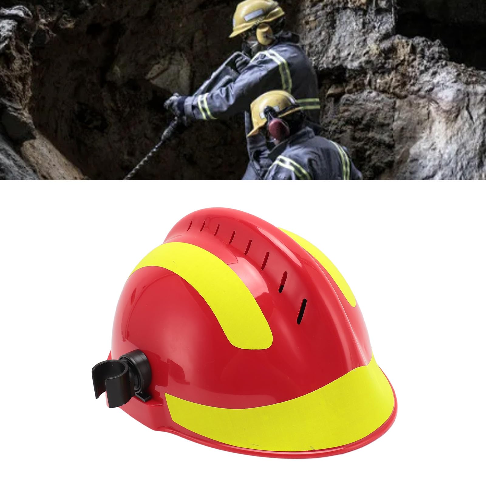 Casque de sécurité, Casque de sauvetage résistant aux chocs Casque de sécurité à ventilation réglable Casque de sécurité résistant à la chaleur pour la construction (rouge)