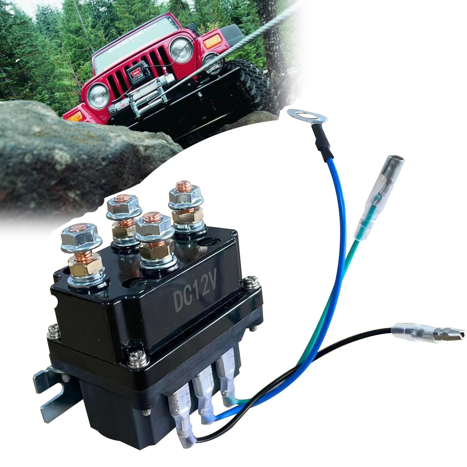 Relais 12V 250A haute capacité avec commande manuelle robuste pour treuil de benne - 8