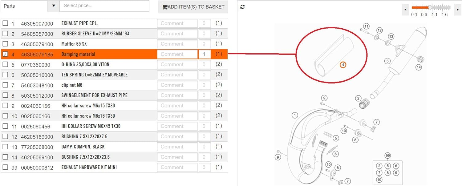 NEW KTM EXHAUST SILENCER PACKING DAMPENING MATERIAL