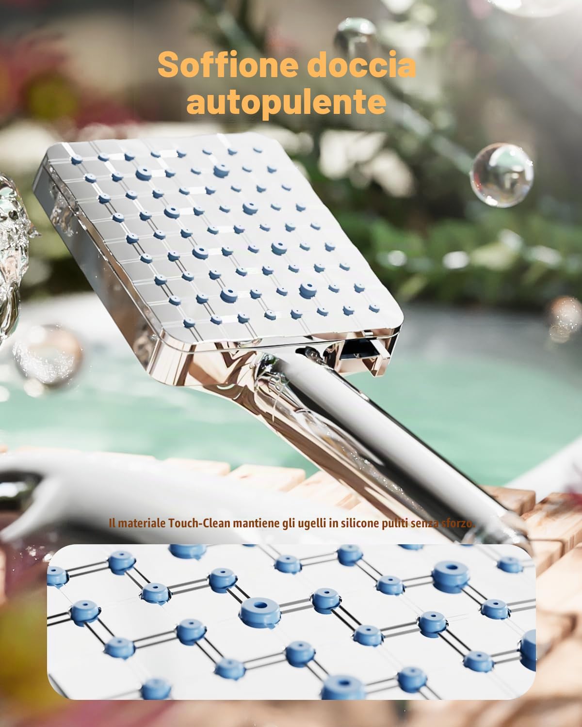 Soffione Doccia con Filtro per Acqua Dura Cobbe, 6+1 Modalità di Getto, Soffione Doccia ad Alta Pressione e Tubo Flessibile da 1,5 m con Filtro a 20 Stadi per la Rimozione del Cloro Residuo, Cromato