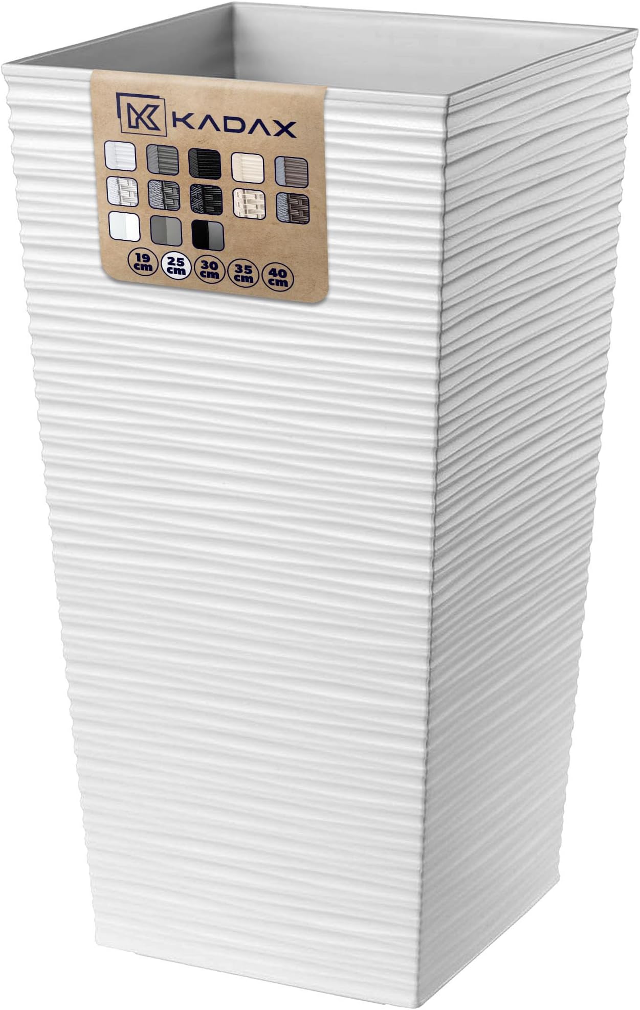 Pot De Fleurs En Polyester 75x35x40 Cm Blanc Pur Ral 9010