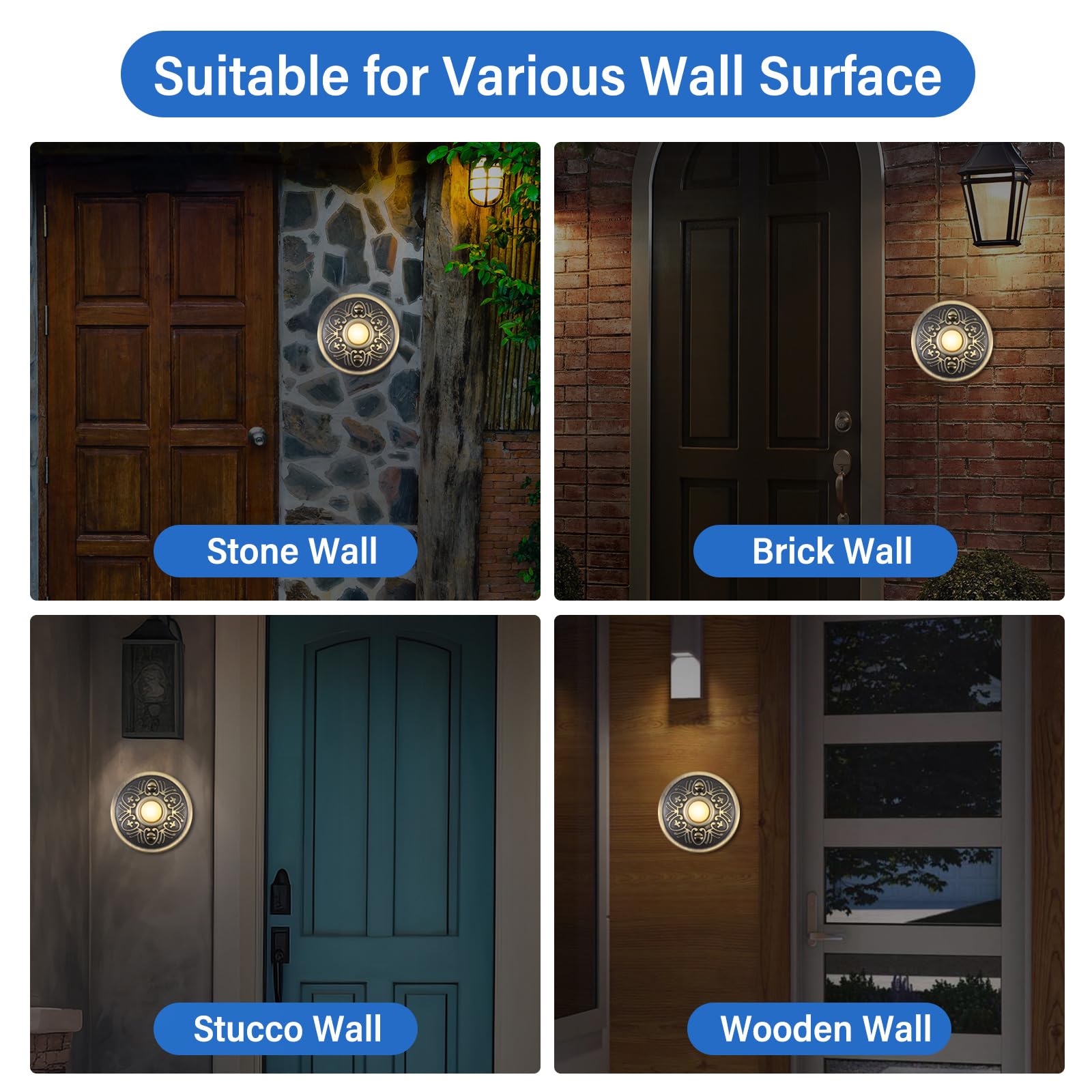 Bronze Doorbell Switch Bronze Metal LED Doorbell Button - Illuminated ...