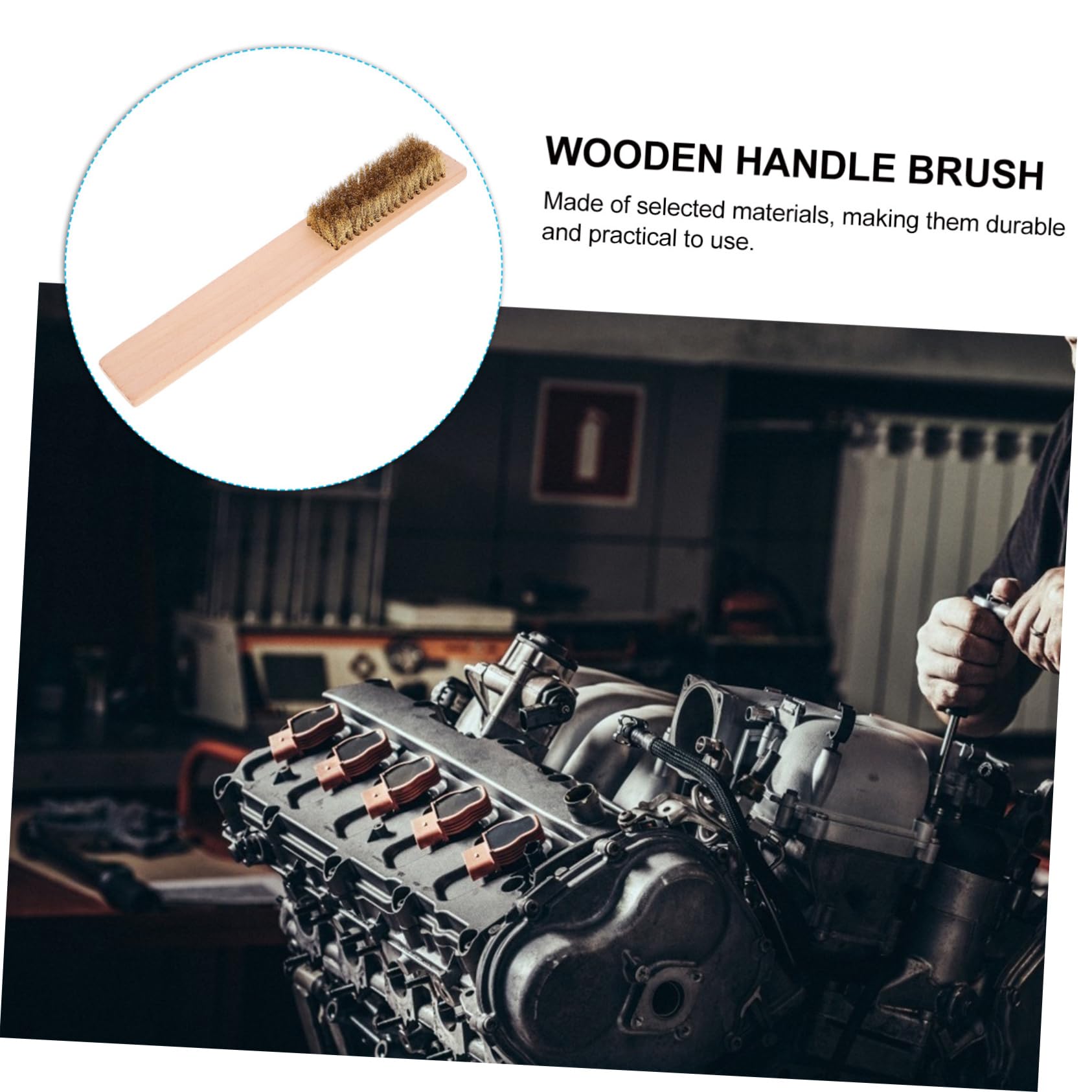 SUPVOX Snowboard Wax Brush Set 2pcs Sliding Plate Cleaning Brush Rust Removal Bristle Brush