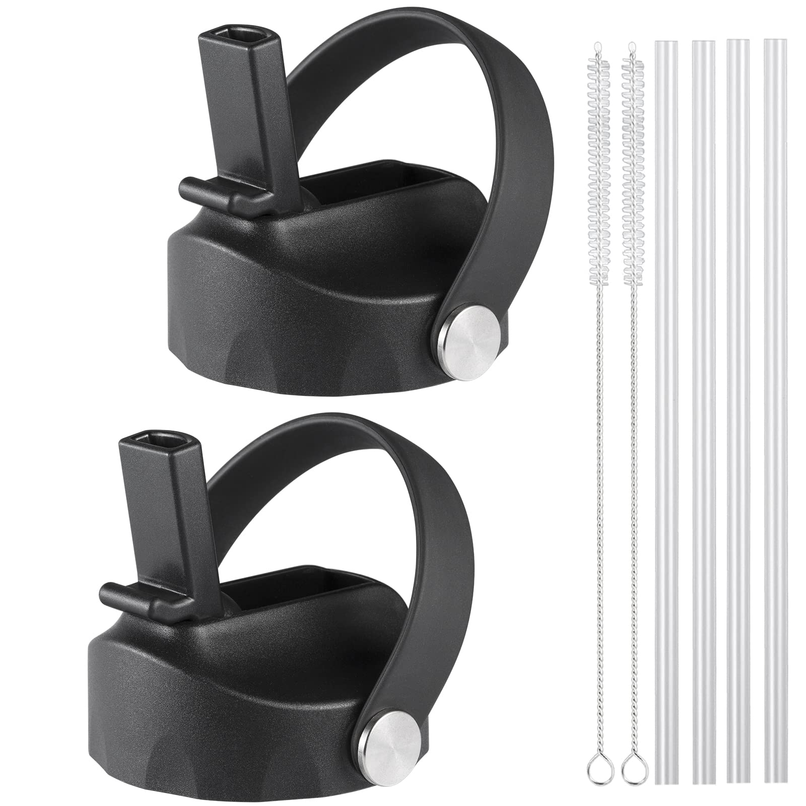 MijafaronStraw lid for Hydroflask Wide Mouth, Straw Lids Flexible Handle Fit Hydro Flask 32 40 oz, Lids with Straw for Hydroflask Wide Mouth 32 oz 40 oz, Replacement Sports Cap Top Wide Mouth
