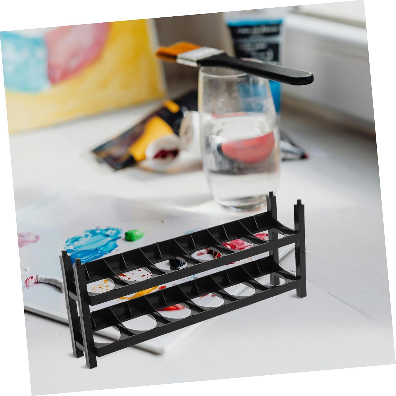 2pcs Pigment Rack 6-Slot Storage Stand for Workshop