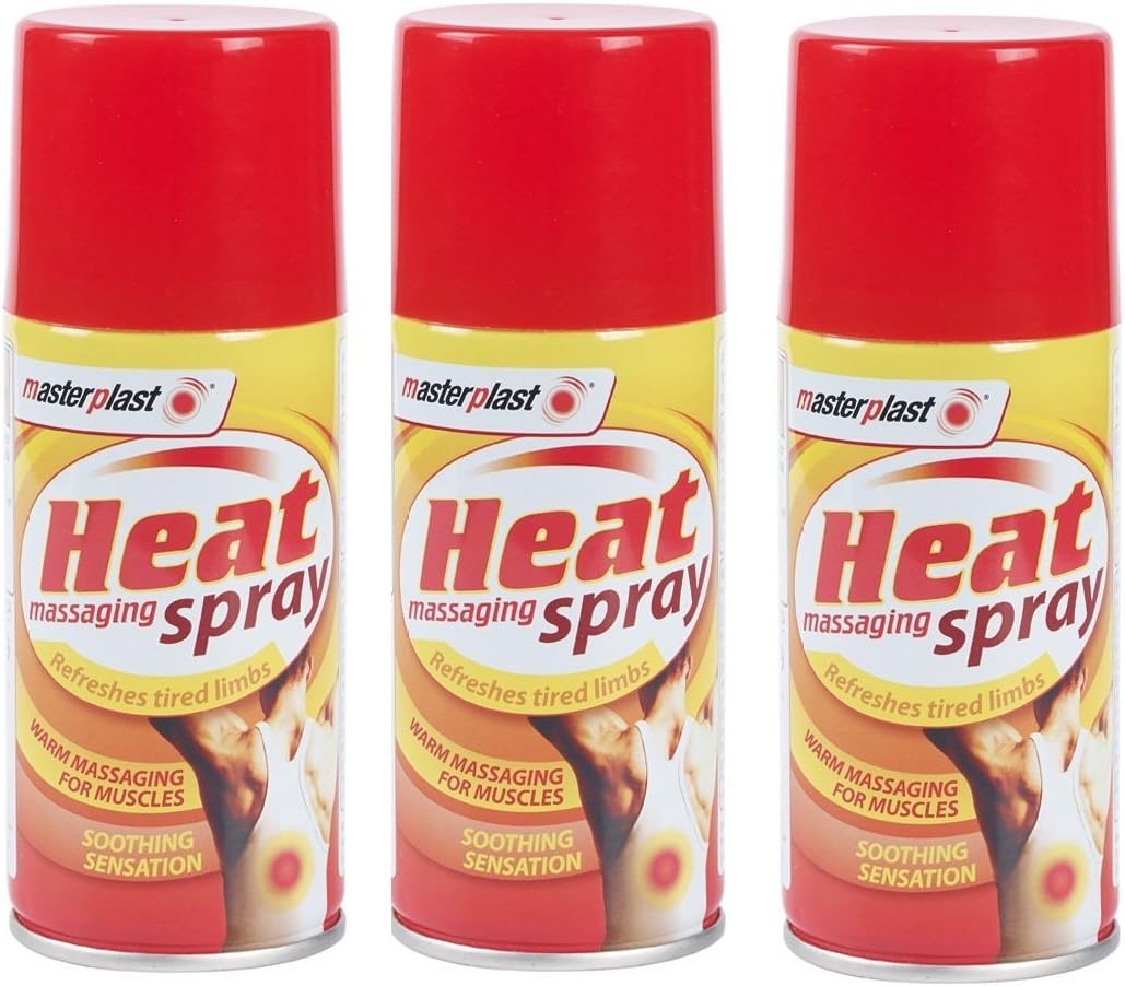3 X 150ml Heat Massaging Spray Fast Relief Sports Sprains Injury Pains Deep Muscular