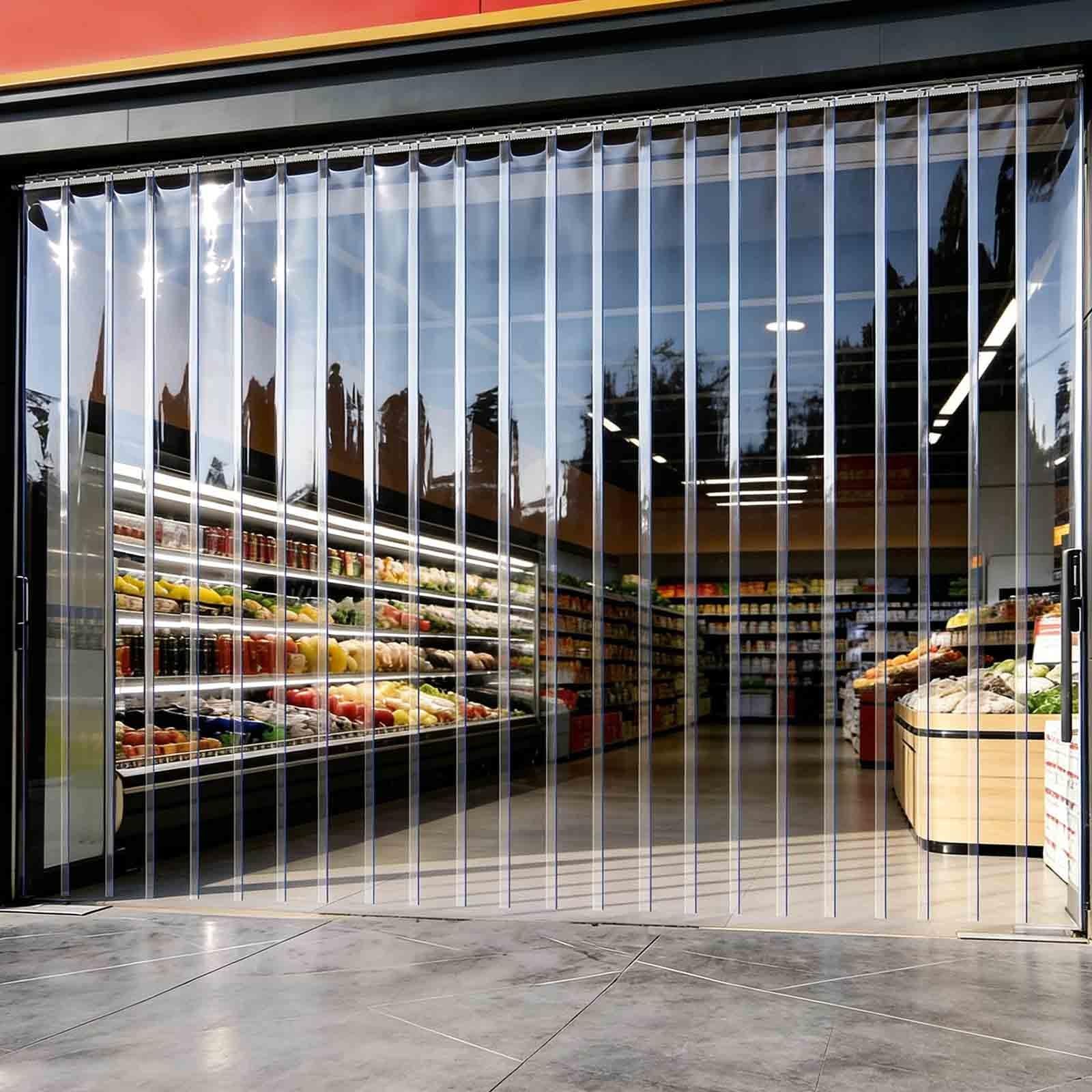 Rideau À Lanière PVCTransparent Rideaux À Lamelles Verticales Plastique Rideau Exterieur Porte Anti Chaleur Rideaux D'extérieur Imperméable(1.6mm,W15cmxH255cm)