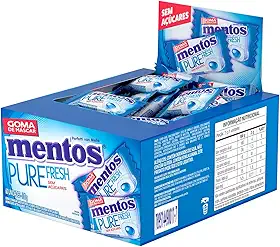 Gomas de Mascar, Mentos, Pure Fresh Mint, Sem Açúcar, sabor de menta - Monopeça | 60 Unidades