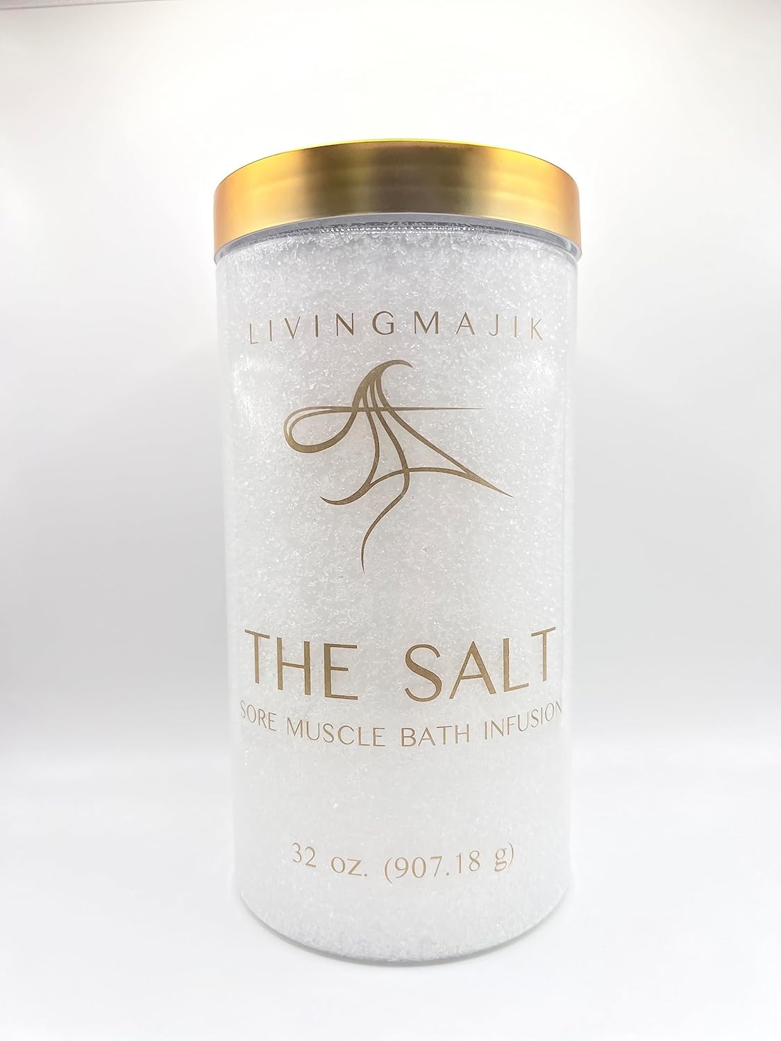 The Salt 32 oz - All-Natural Sore Muscle Bath Infusion with Epsom Salt, Essential Oils, Arnica & Hydrating Sweet Almond Oil | Ideal for Muscle Pain, Tension & Stress Relief.