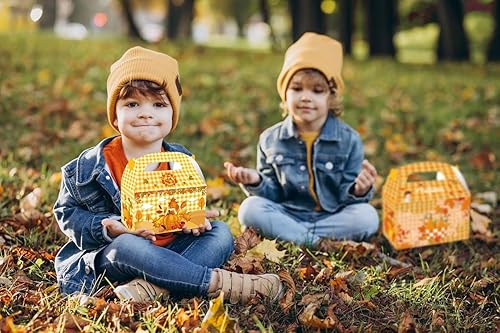Miniatura 5 de Estivaux 12 cajas de dulces de otoño, cajas de regalo de Acción de Gracias, bolsas de regalo de Acción de Gracias, caja de regalo de cosecha de