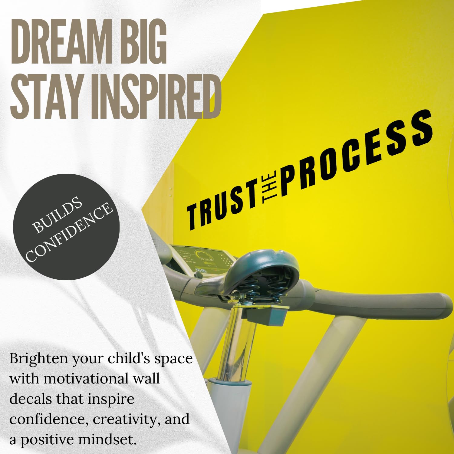 My Vinyl Story - Trust the Process - Adesivo da parete motivazionale motivazionale con citazione artistica per camera da letto, casa, ufficio, palestra, rimovibile (bianco, 122 x 15 cm)