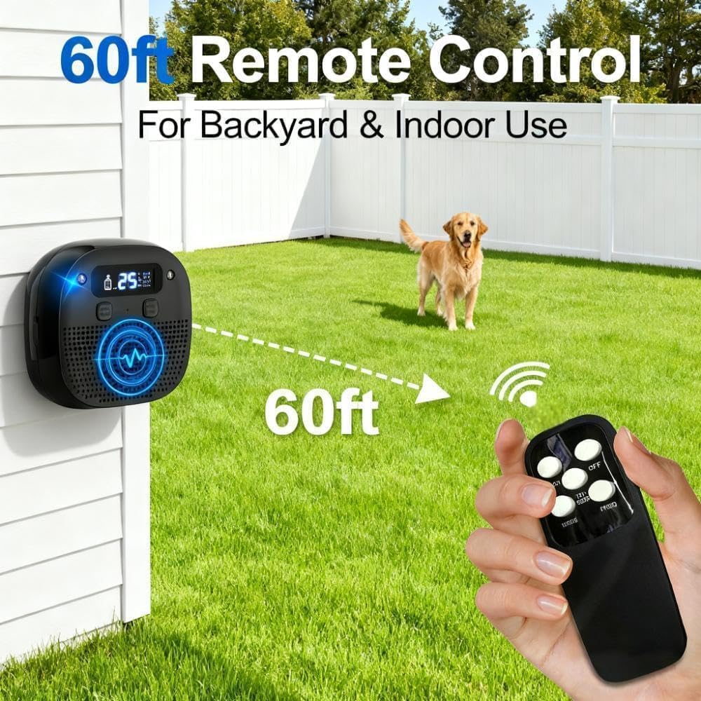 Dispositivos de control de ladridos de perros, dispositivo antiladridos para perros con control remoto, tecnología ultrasónica y de sensor, recargable, modos y frecuencias ajustables, caja de