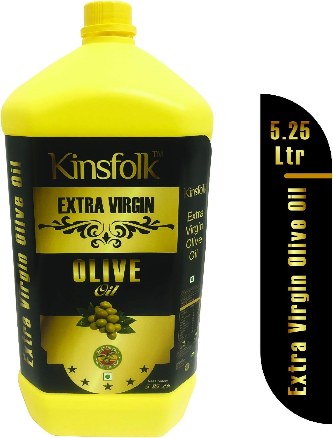 Kinsfolk Extra Virgin Olive Oil (( Imported Olive Oil from Spain )) JAR - 5.25 LTR
