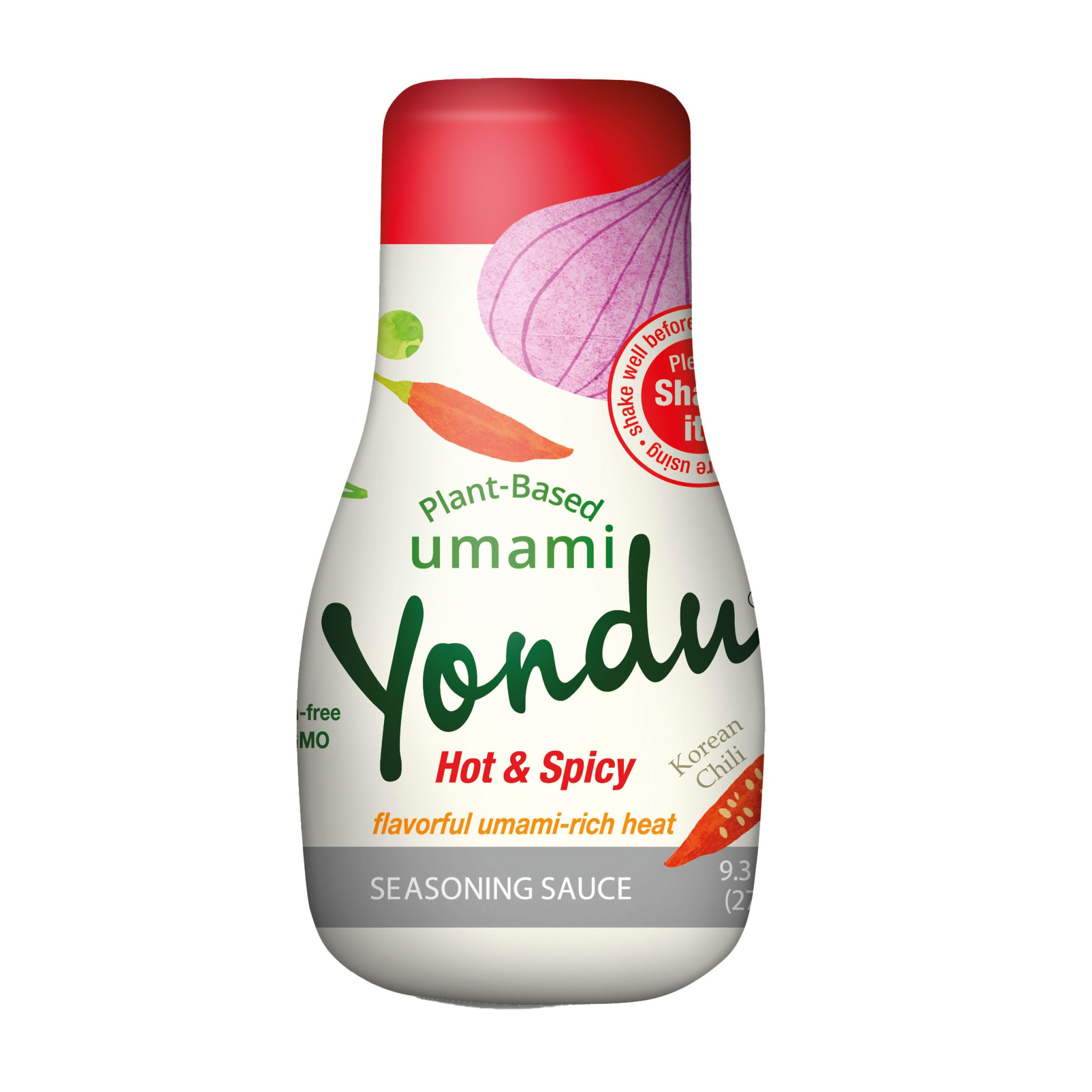 Yondu Hot & Spicy Vegetable Umami (275ml) - Auténtica Salsa Coreana para Todo Tipo de Platos. Condimento Premium a Base de Plantas, Ingredientes Naturales