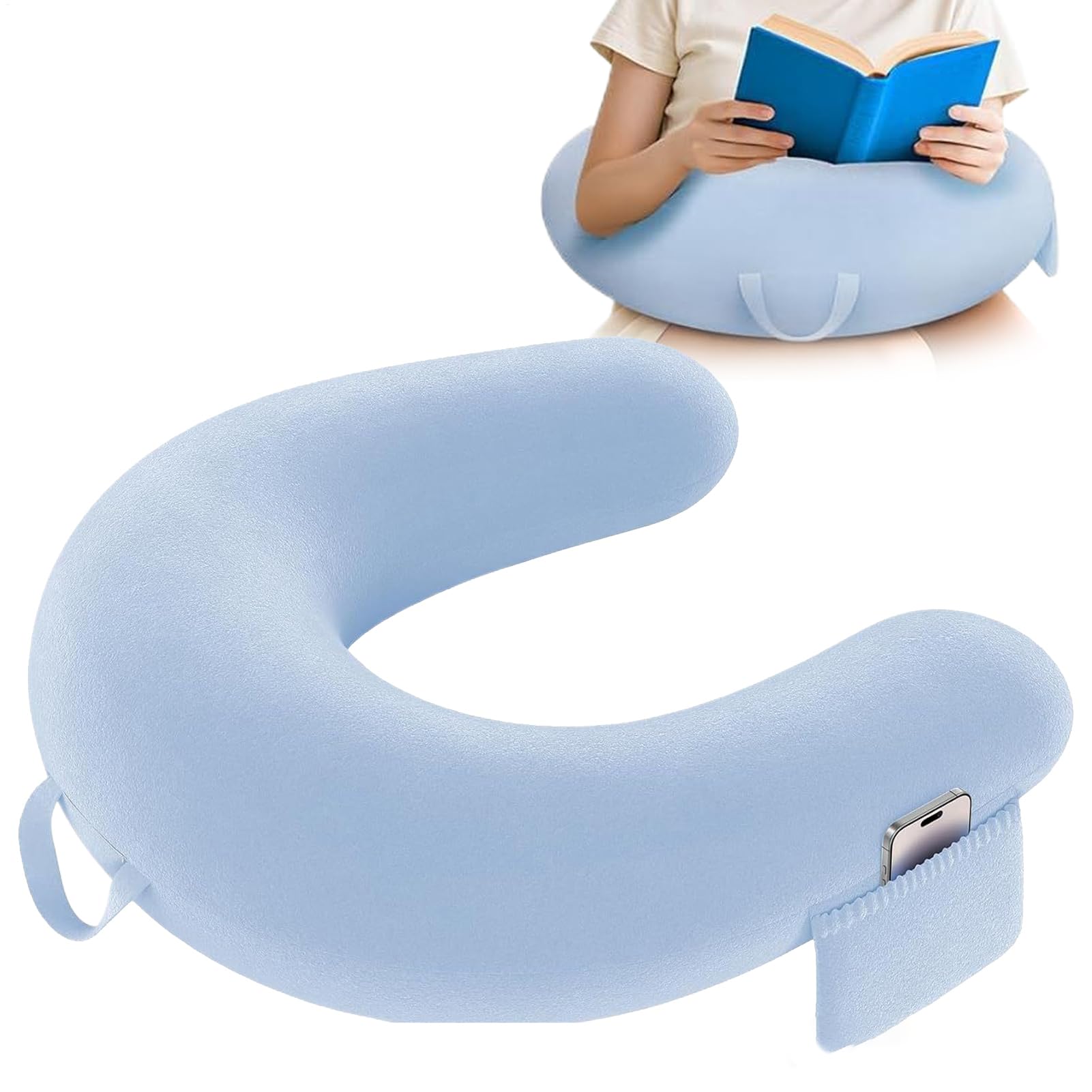 Poduszka do czytania ?ó?ko, kompaktowa poduszka podtrzymuj?ca rami?, ergonomiczna, przeno? podk?adka dla mi?o?ników ksi??ek, rzemie?lników, do domu, graczy, pracy, kanap?, szyde?kowanie
